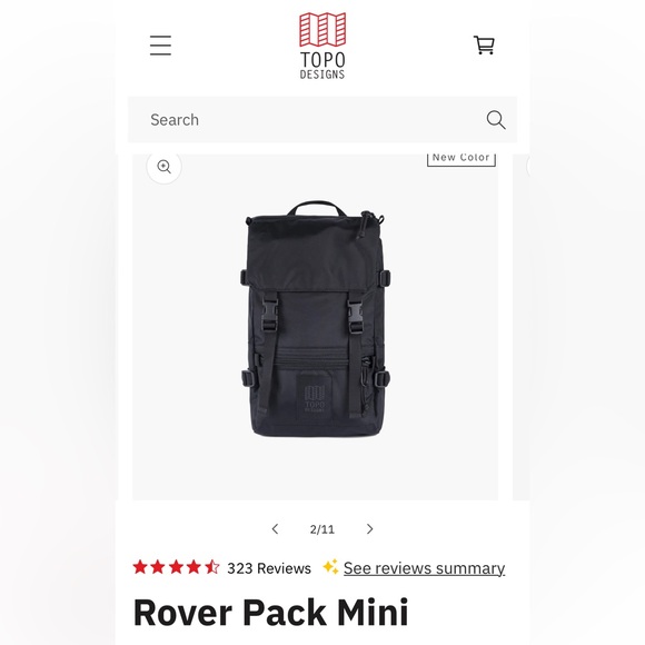 Topo Designs Rover Pack Mini Black / Unisex - Picture 2 of 5